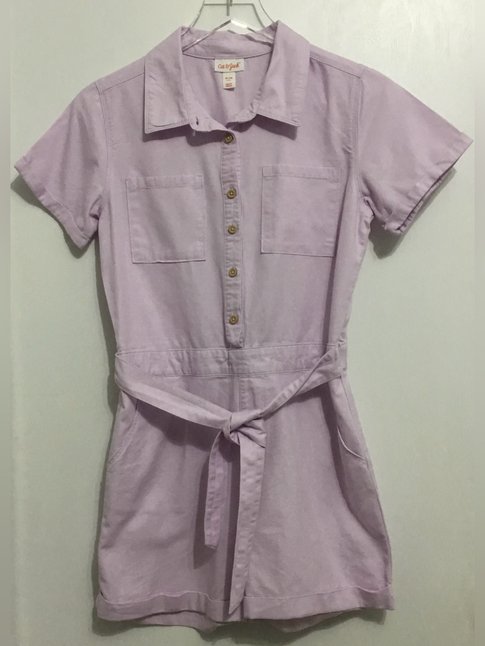 Cat & Jack Girls Lavender Classic Utility Romper - K712